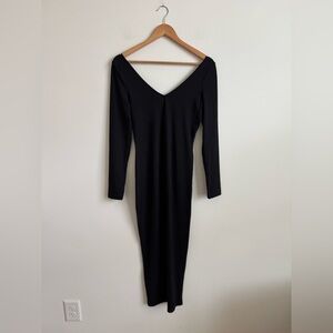 Ribbed Bodycon Long Sleeve Midi Dress